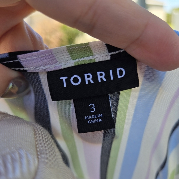 Torrid Stripe A-line Midi Wrap Dress, Size 3X - Picture 12 of 13